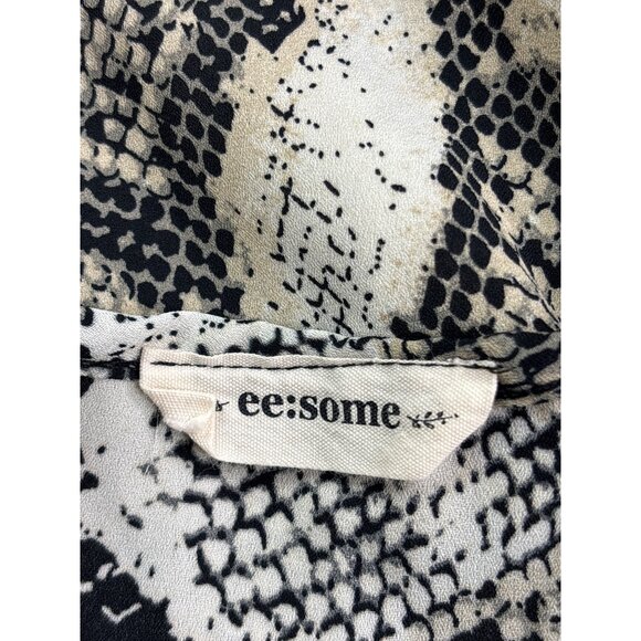 ee:some Womens Snake Print Tank Top Size M Crisscross Strappy Back Sheer - Picture 3 of 5